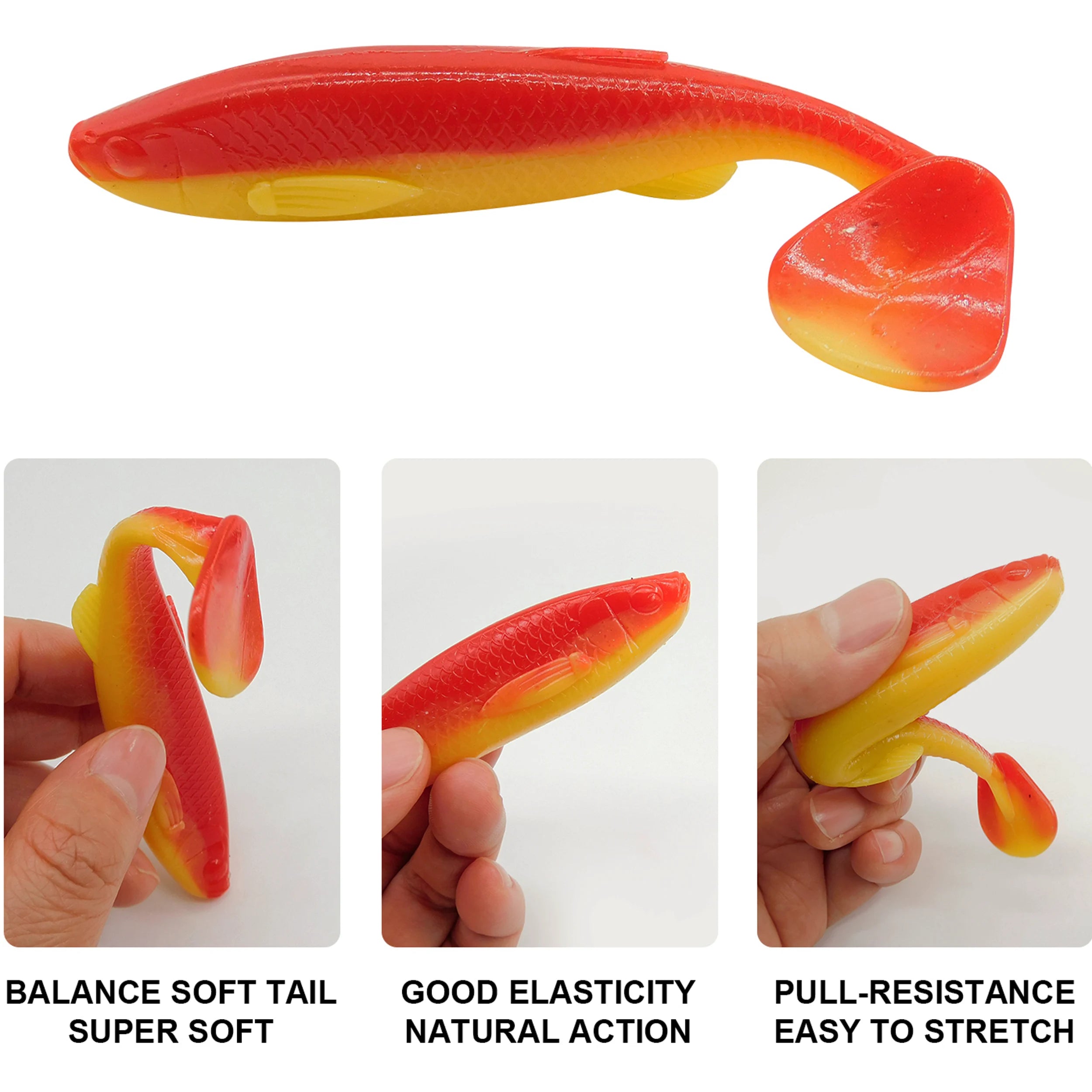 Flexible swimbait soft plastic fishing lure