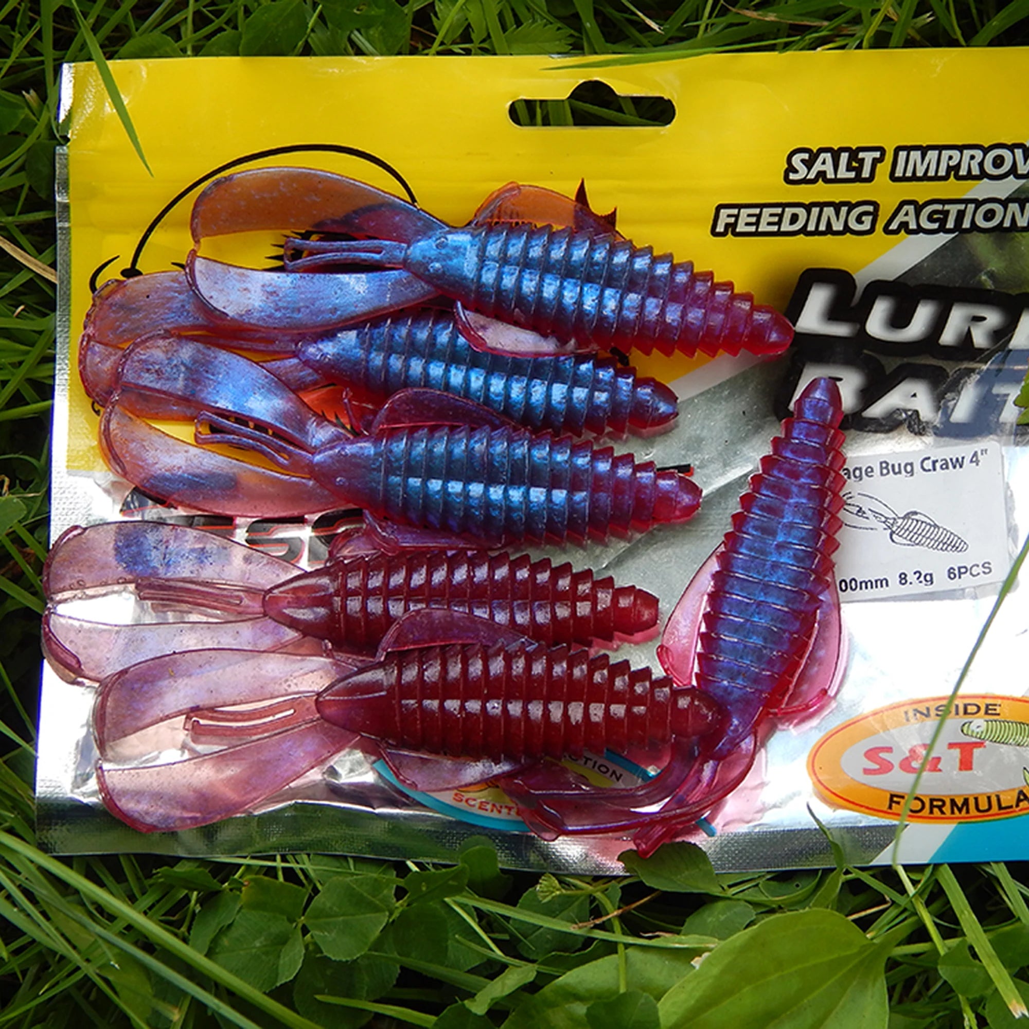 Blue rose red plastic bait for pike bass