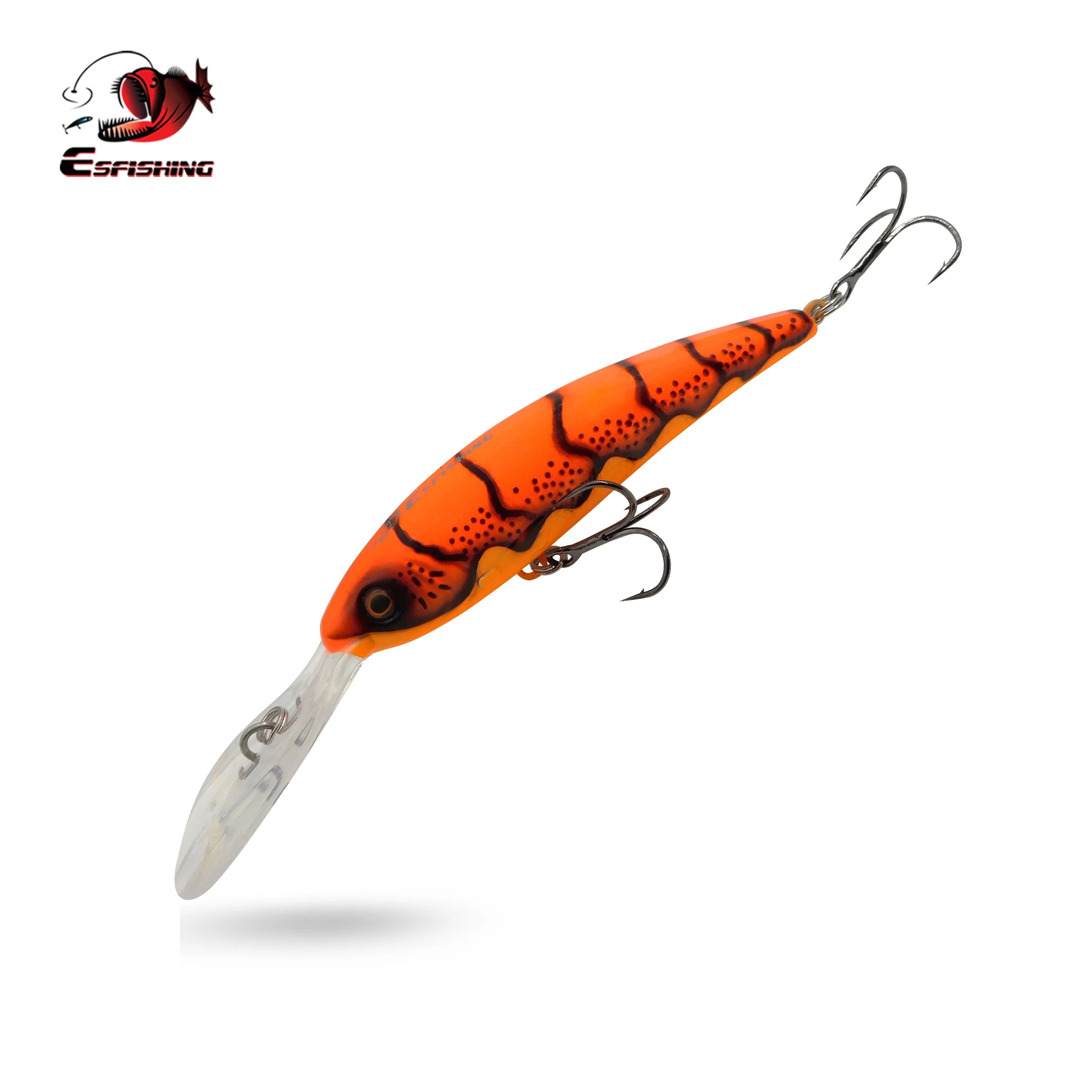 Orange crawfish pattern crankbait hard bait with diving bill for freshwater fishing