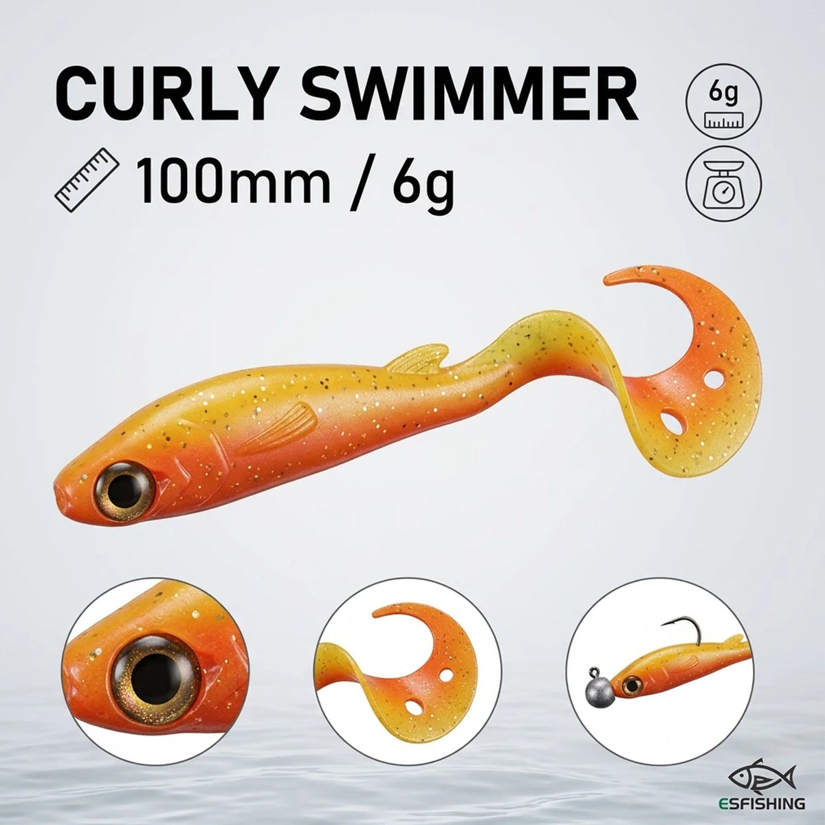 Curly Swimmer 100mm 6g Soft Lure
