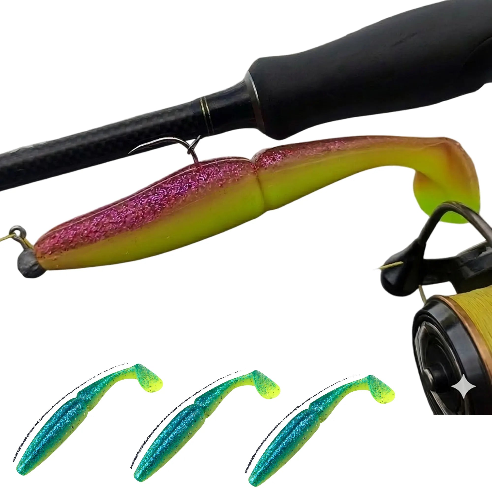 ESFISHING Easy Shiner 100mm Soft Fishing Lure Bass Pike Swimbait 12pcs