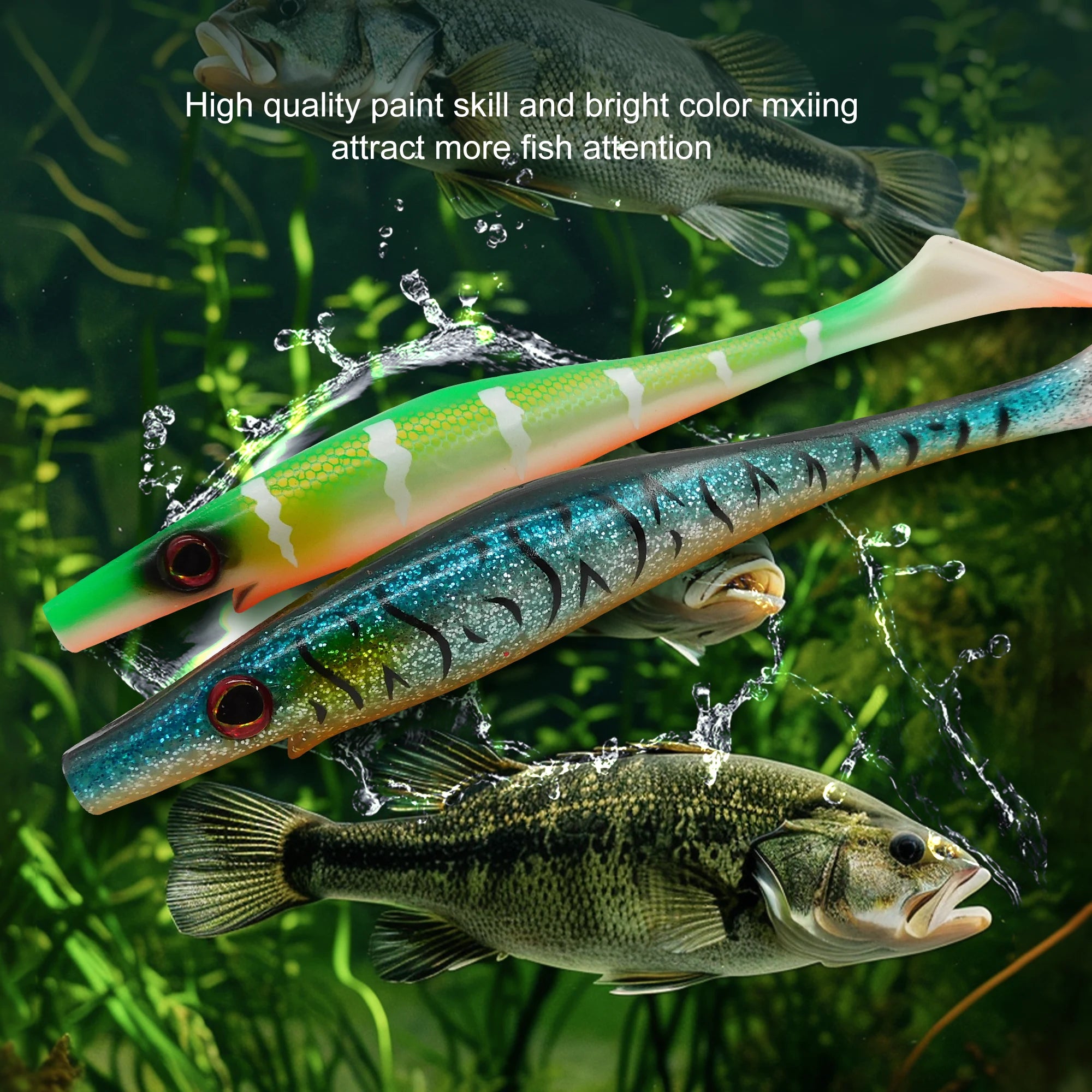 3D eye Rolling swimbait for bass fishing