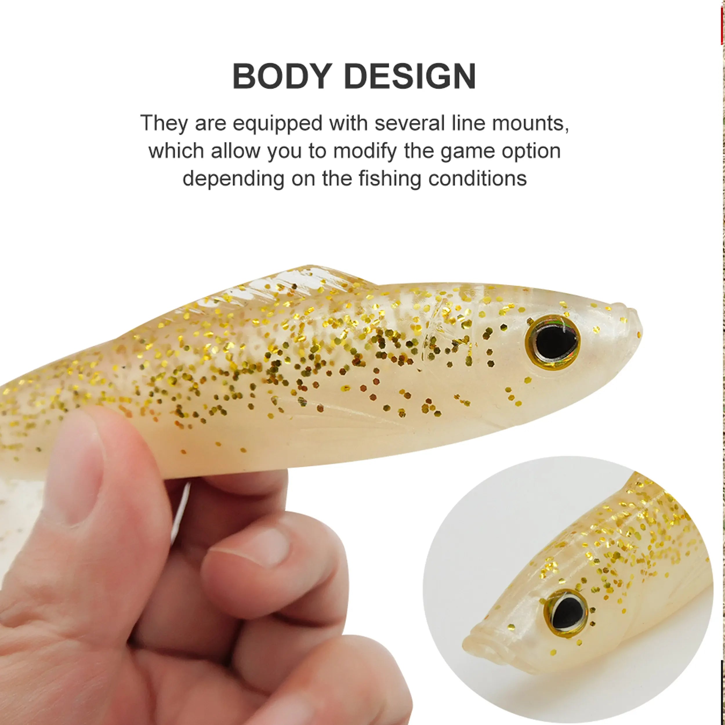 bass fishing soft lure with flexible paddle tail