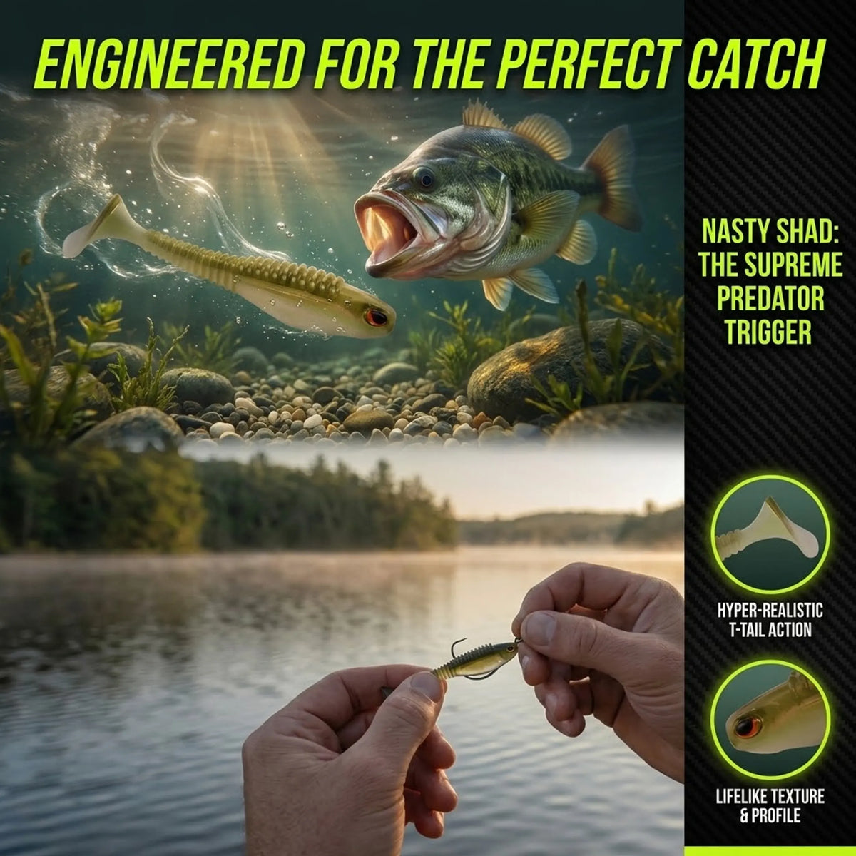 ESFISHING Nasty shad plastic soft lure