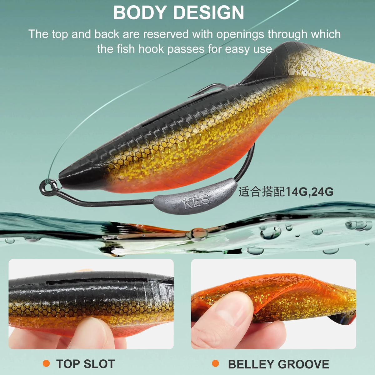 ESFishing Dragon Grub 150mm Heavy Duty Swimbaits for Trophy Bass, Pike, Walleye & Muskie