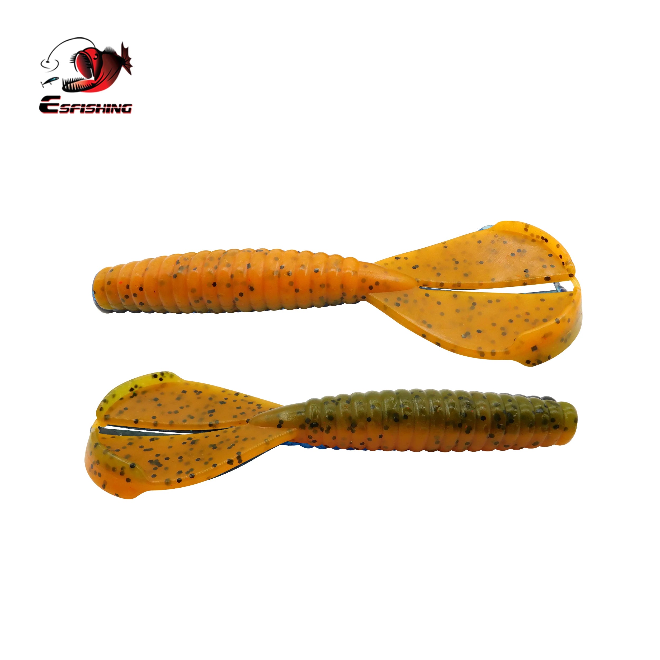 Lot de 16 leurres souples 90mm Double Queue pour Pêche au Black Bass et au Brochet