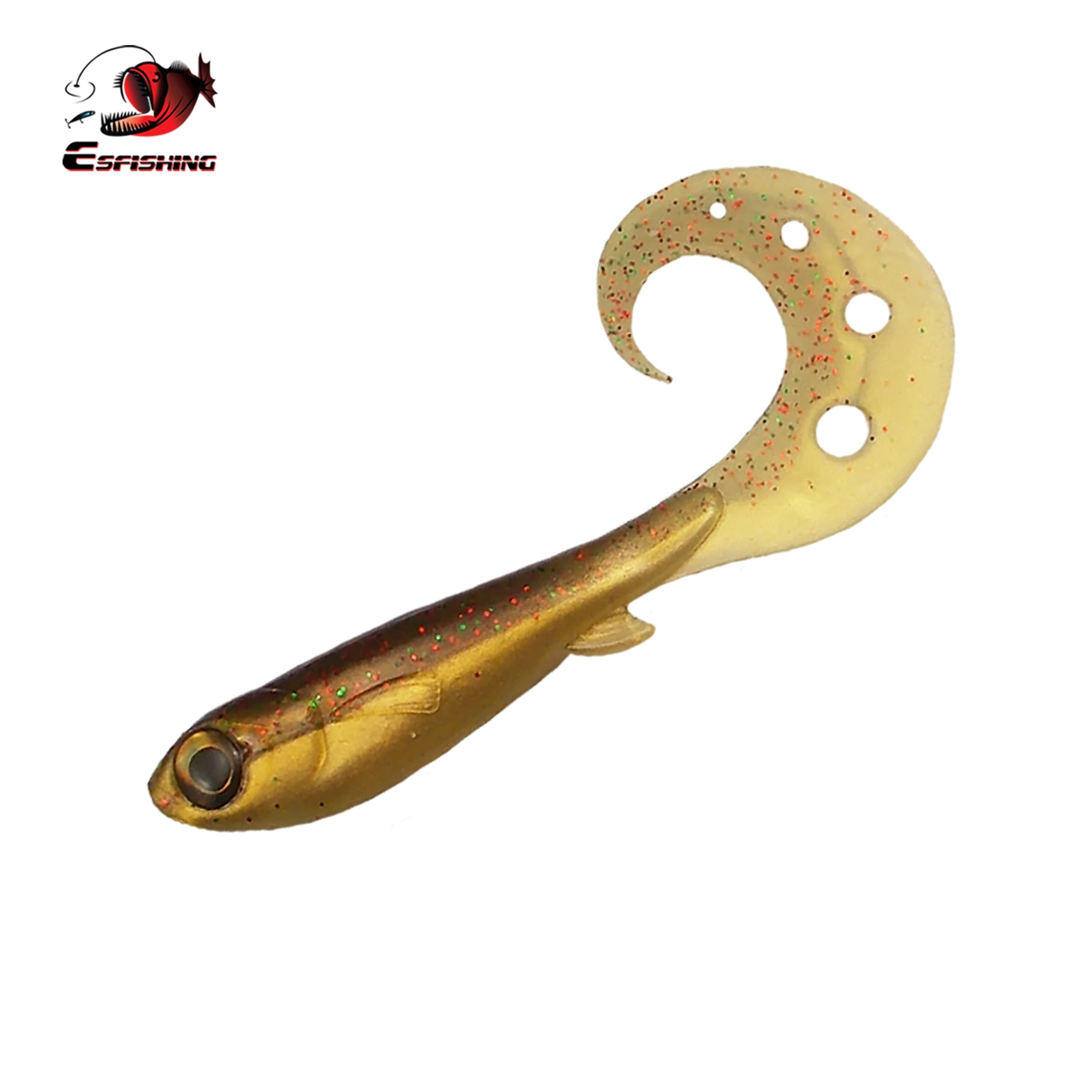 Gold Curly Swimmer Lure For Predator Fish