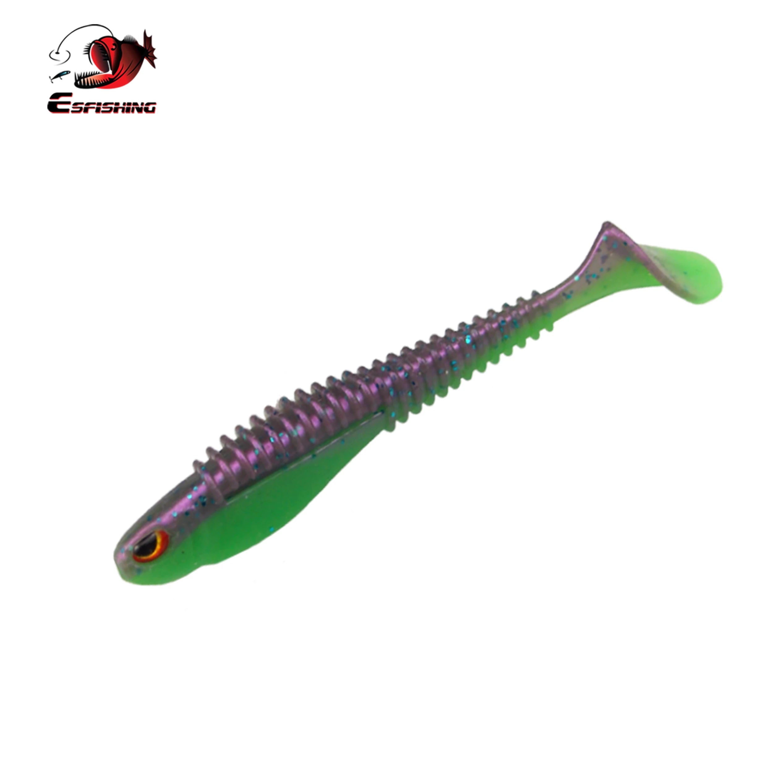 purple green double color nasty shad 100mm for bss pike fishing