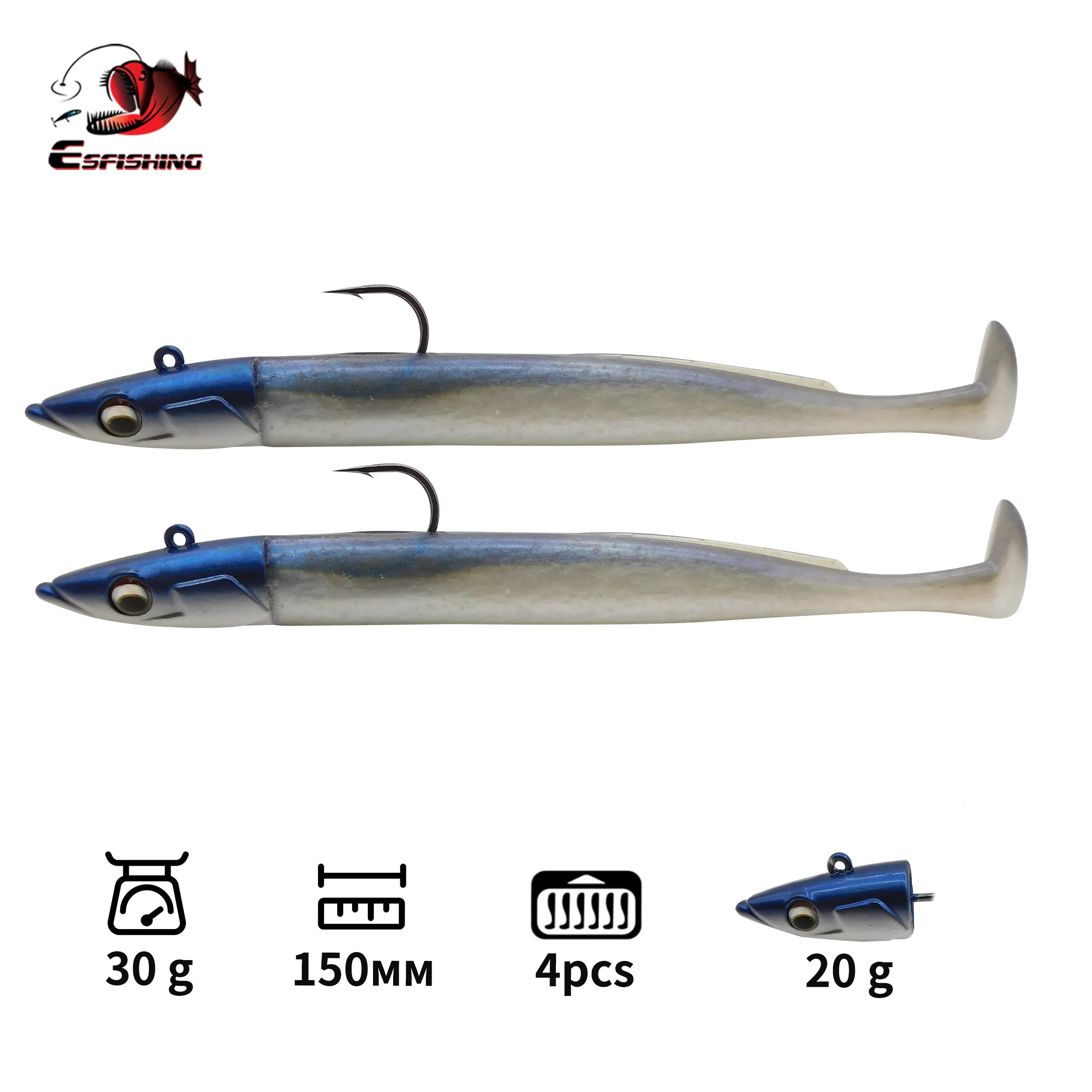 Blue pearl pear white Fishing lure for bass