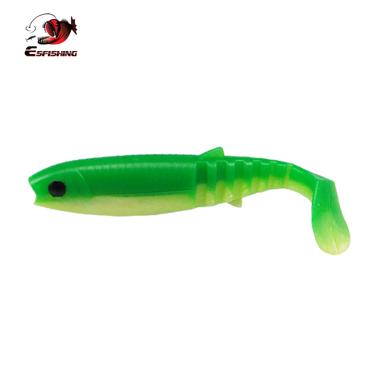 green cannibal paddle tail swimbait for pike and bass fishing