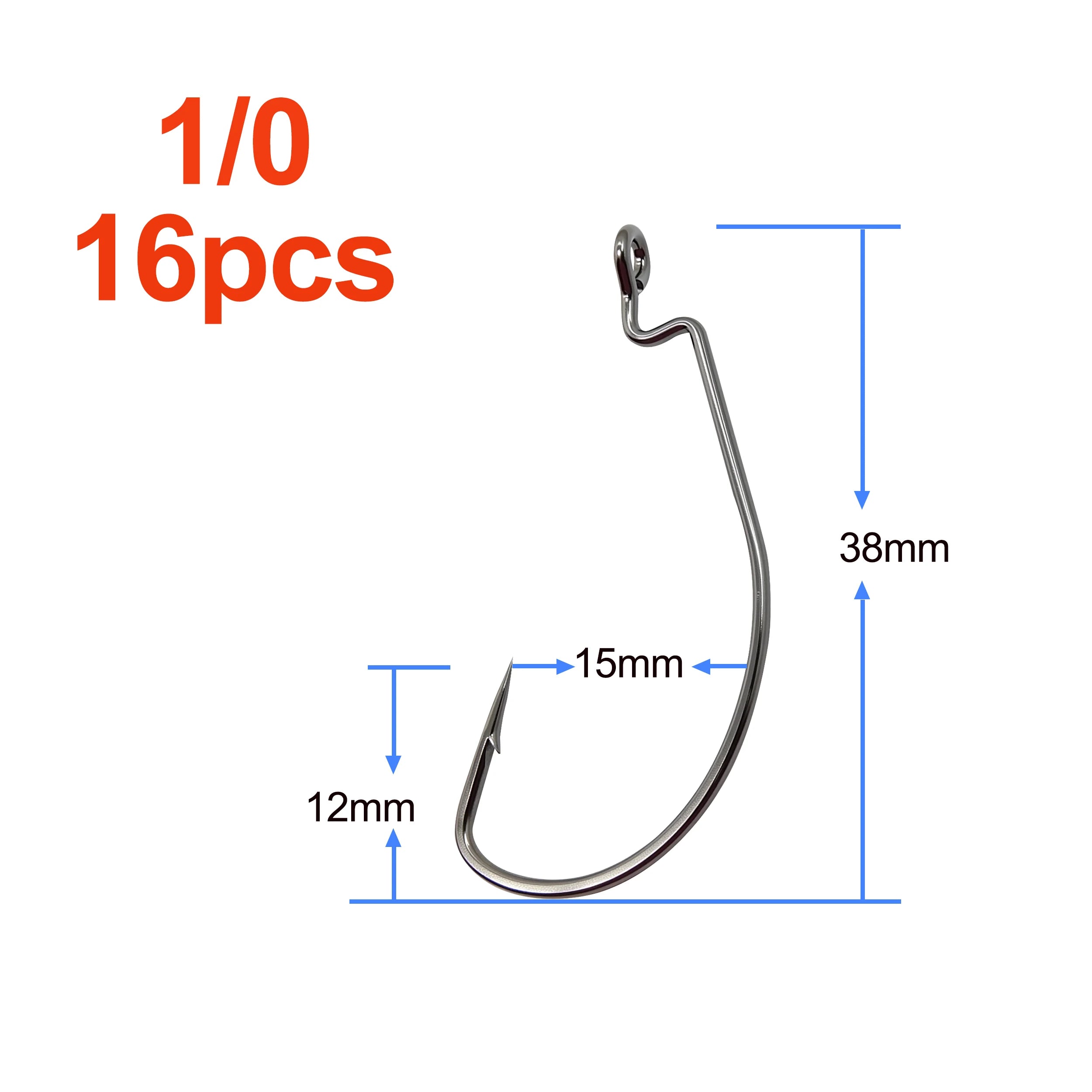 1/0 Offset Wide Gap Hook for Soft Plastic Lures