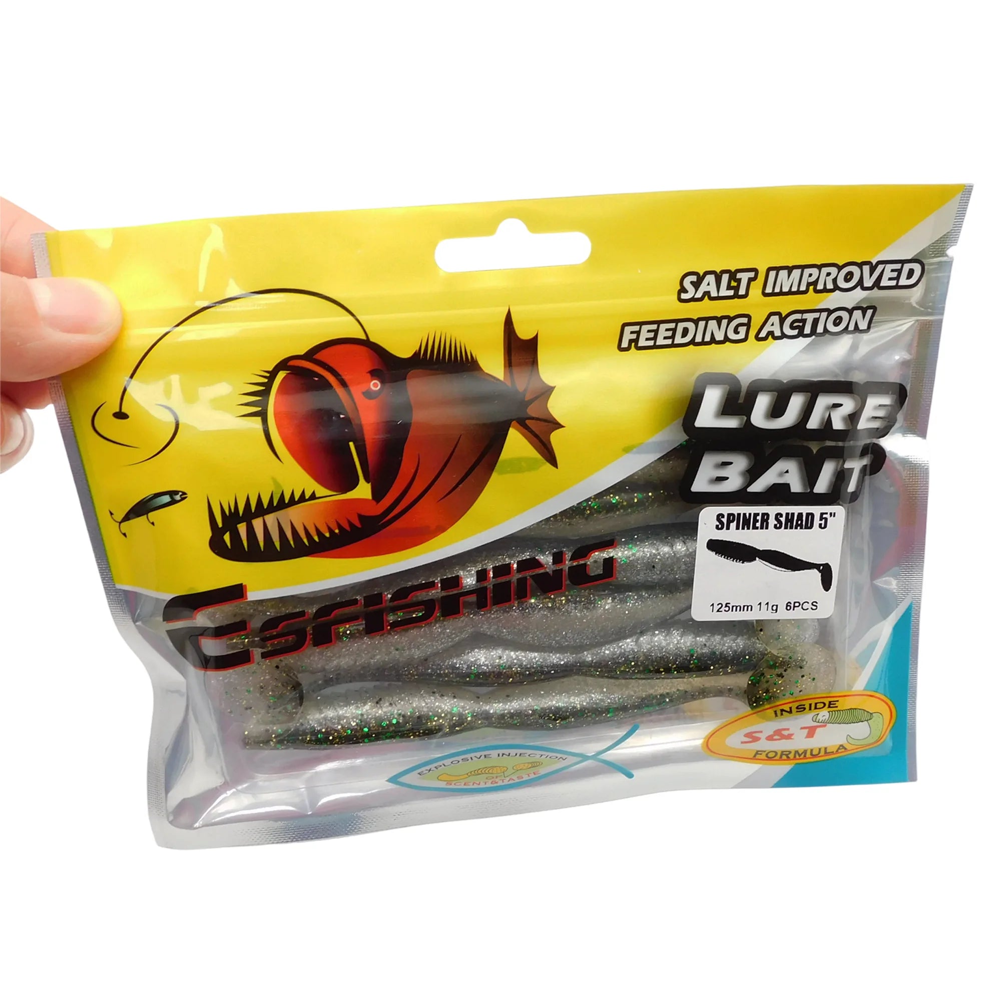ESFISHING Spiner Shad Soft plastic bait 4inch 5inch Swimbaits