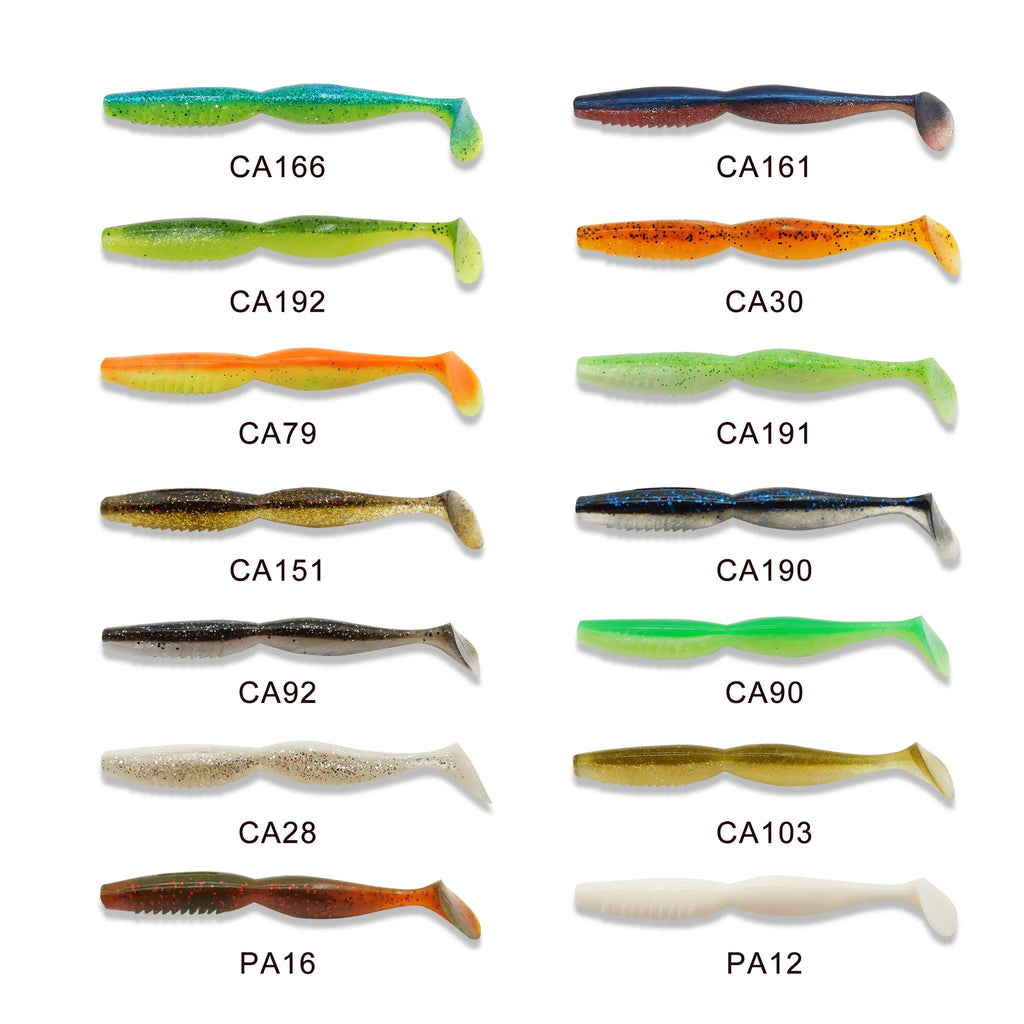ESFISHING SPiner Shad Soft plastic bait 4inch 5inch Pike Bass fishing 12pcs