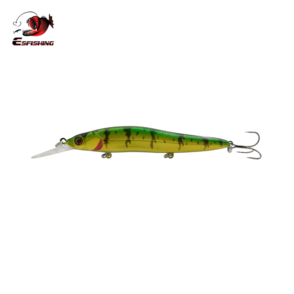 Green perch deep diving jerkbait for bass fishing