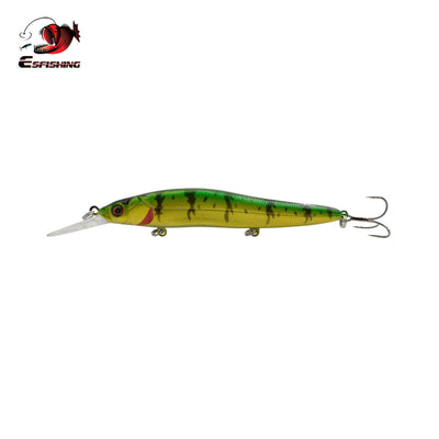 Green perch deep diving jerkbait for bass fishing