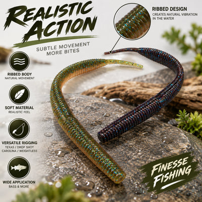 Soft stick bait with tapered tail