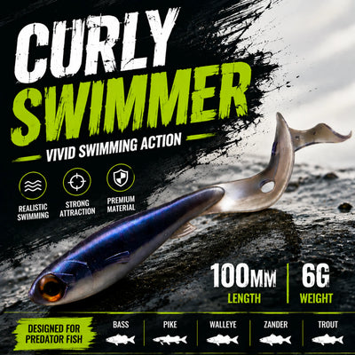 Curly Swimmer Soft Lure For Bass Fishing