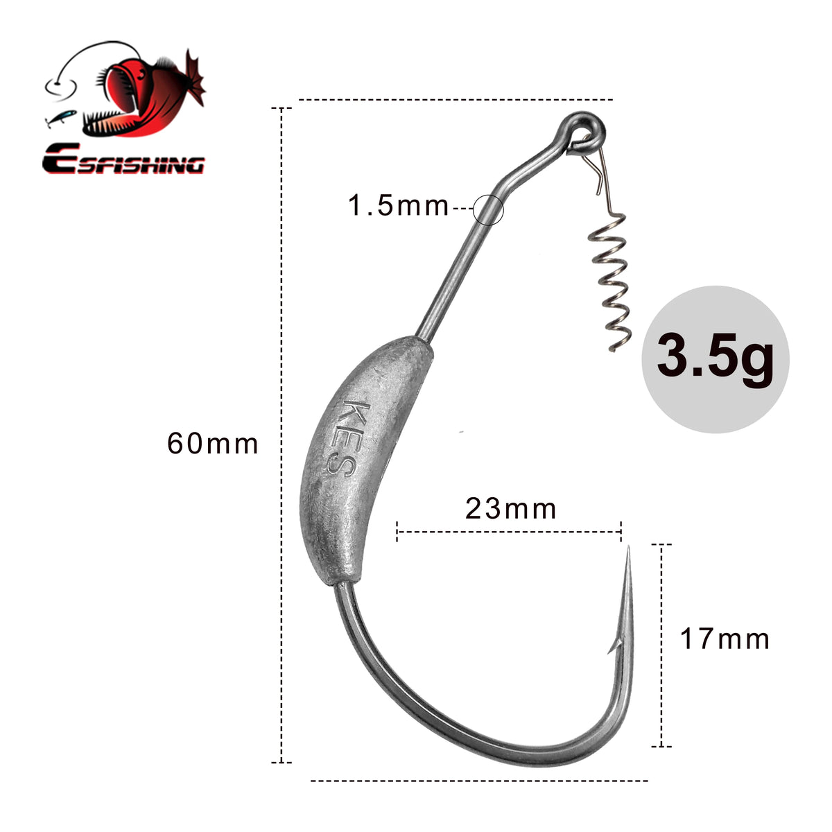 3.5G offset weight hooks for  walleye pike