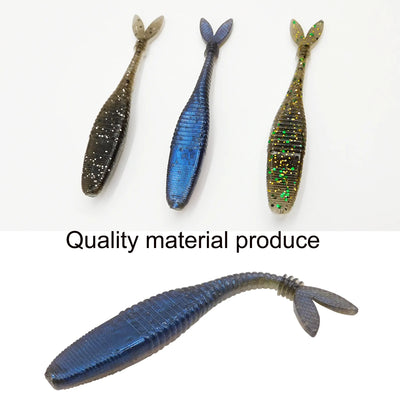 10PCS Flat Fork Tail Fishing lure 70mm