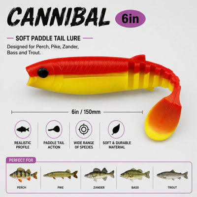 Cannibal Shad 150mm 32g Soft Swimbait for Bass, Pike & Walleye