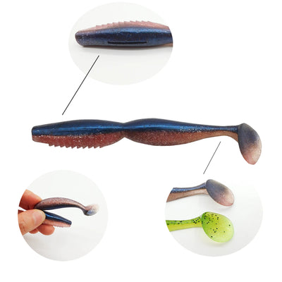 ESFISHING Spiner Shad Soft plastic bait 4inch 5inch Swimbaits
