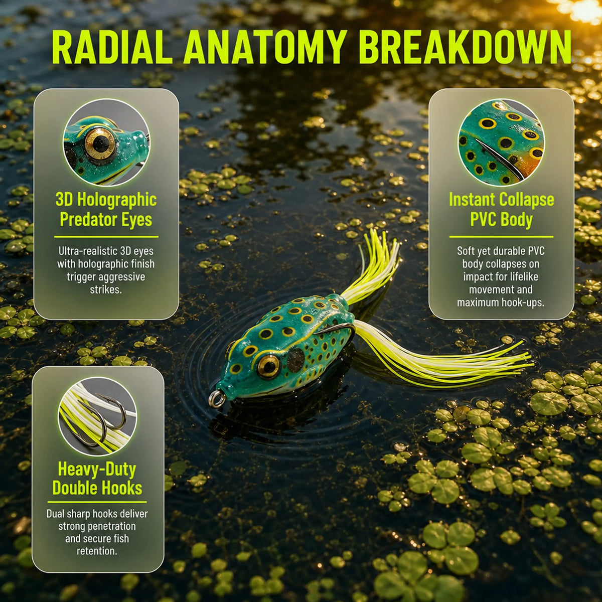 Topwater frog lure for snakehead fishing
