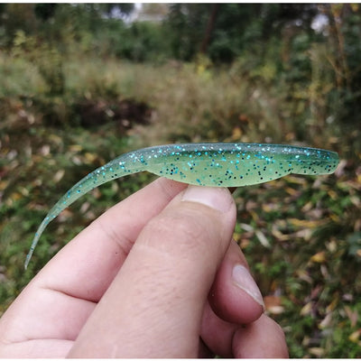 Green soft plastic lure swimbait 120mm