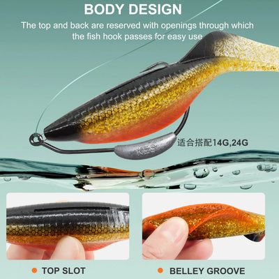 ESFishing Dragon Grub 150mm Heavy Duty Swimbaits for Trophy Bass, Pike, Walleye & Muskie