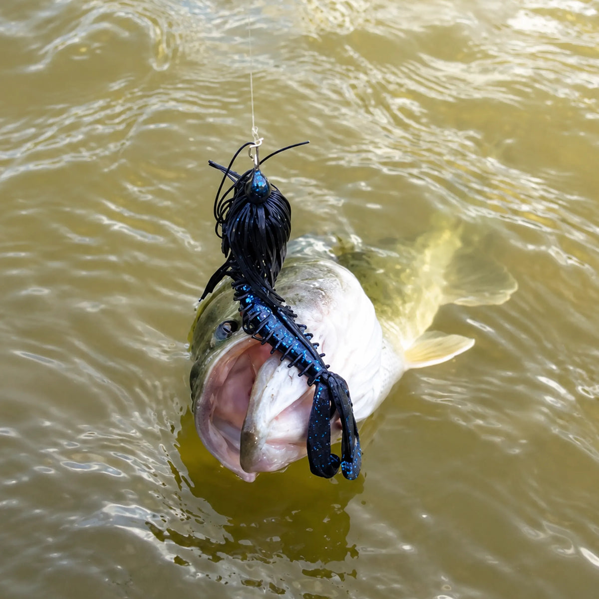 large baitfish profile soft fishing lure for predators chunk craw blue
