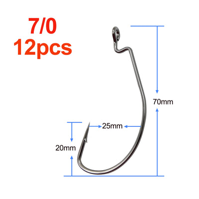 Sharp Wide Gap Hook for Freshwater Bass Fishing 7/0