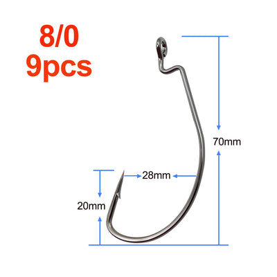 Soft Plastic Lure Hook with Secure Bait Hold 8/0