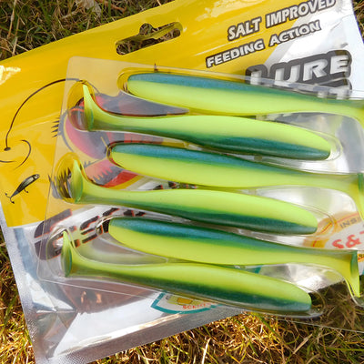 ES Easy Shiner 100mm Paddle Tail Swimbait 6pcs for bass fishing