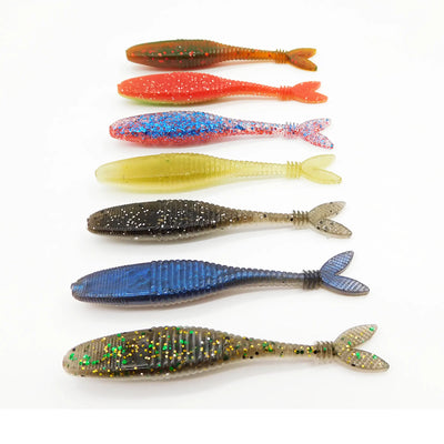 10PCS Flat Fork Tail Fishing lure 70mm