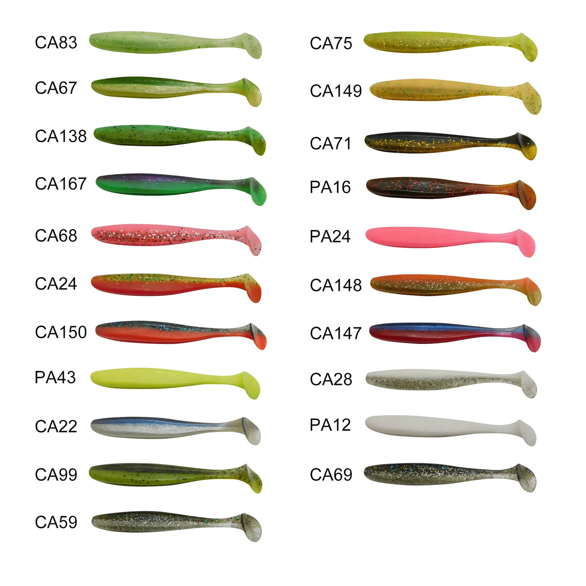 ES Easy Shiner 100mm Paddle Tail Swimbait 12pcs for bass fishing