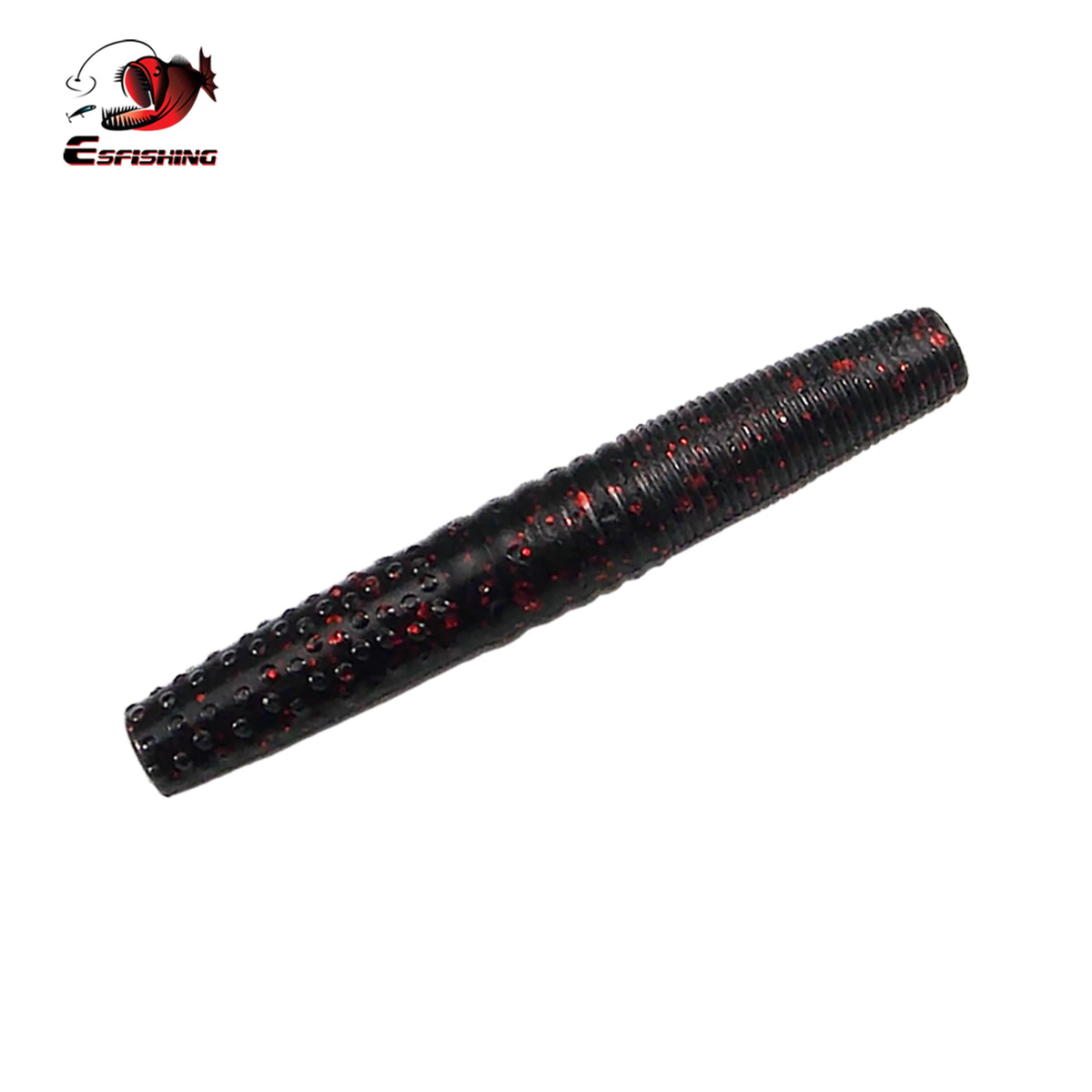 Black Red Flake soft bait for bass fishing