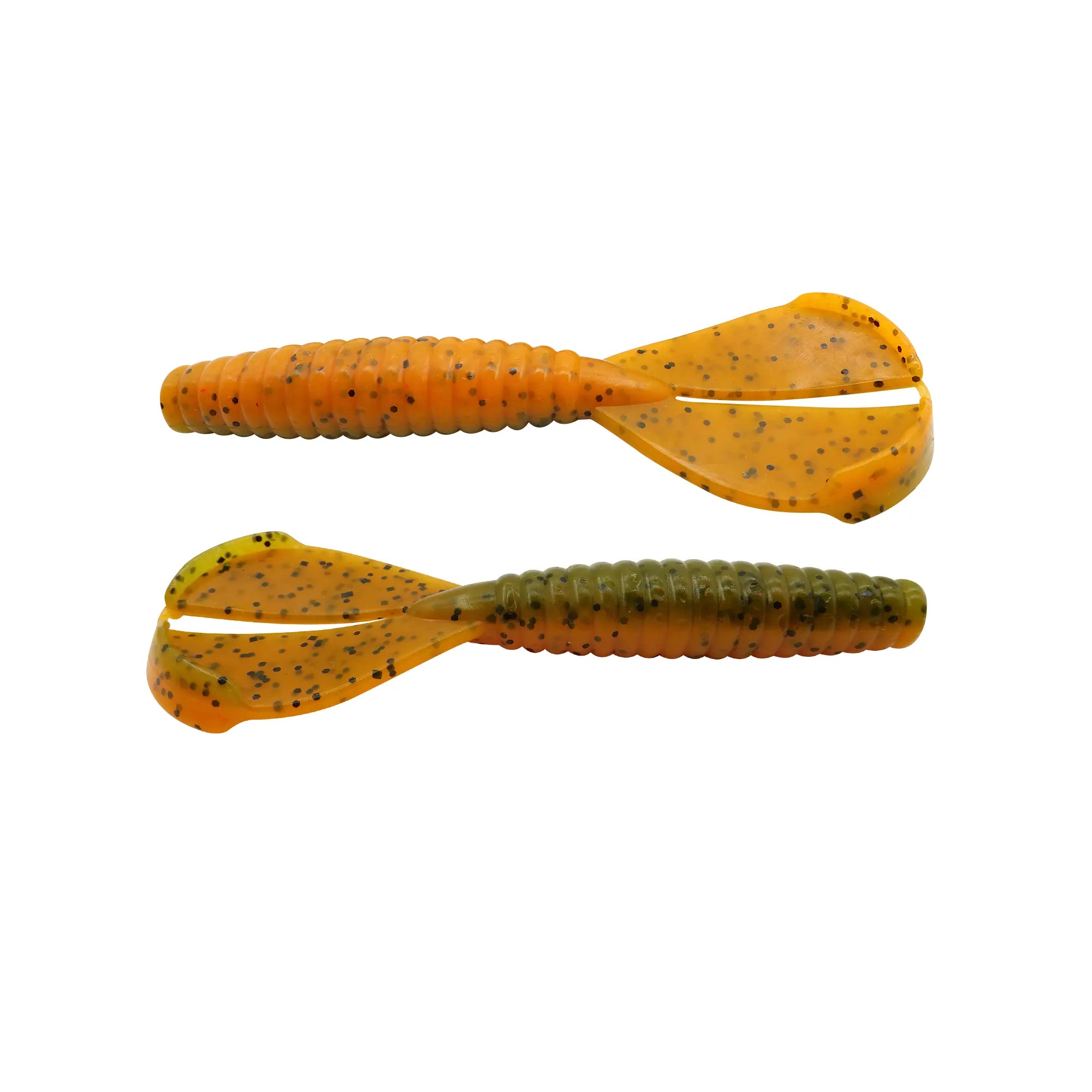 Yellow double color soft plastic lure for bass