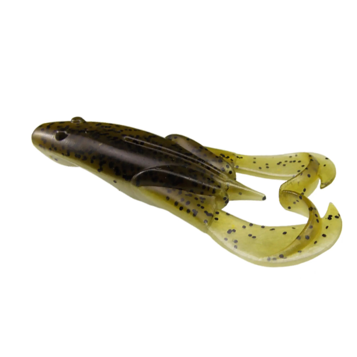 Green pumpkin black frog lure