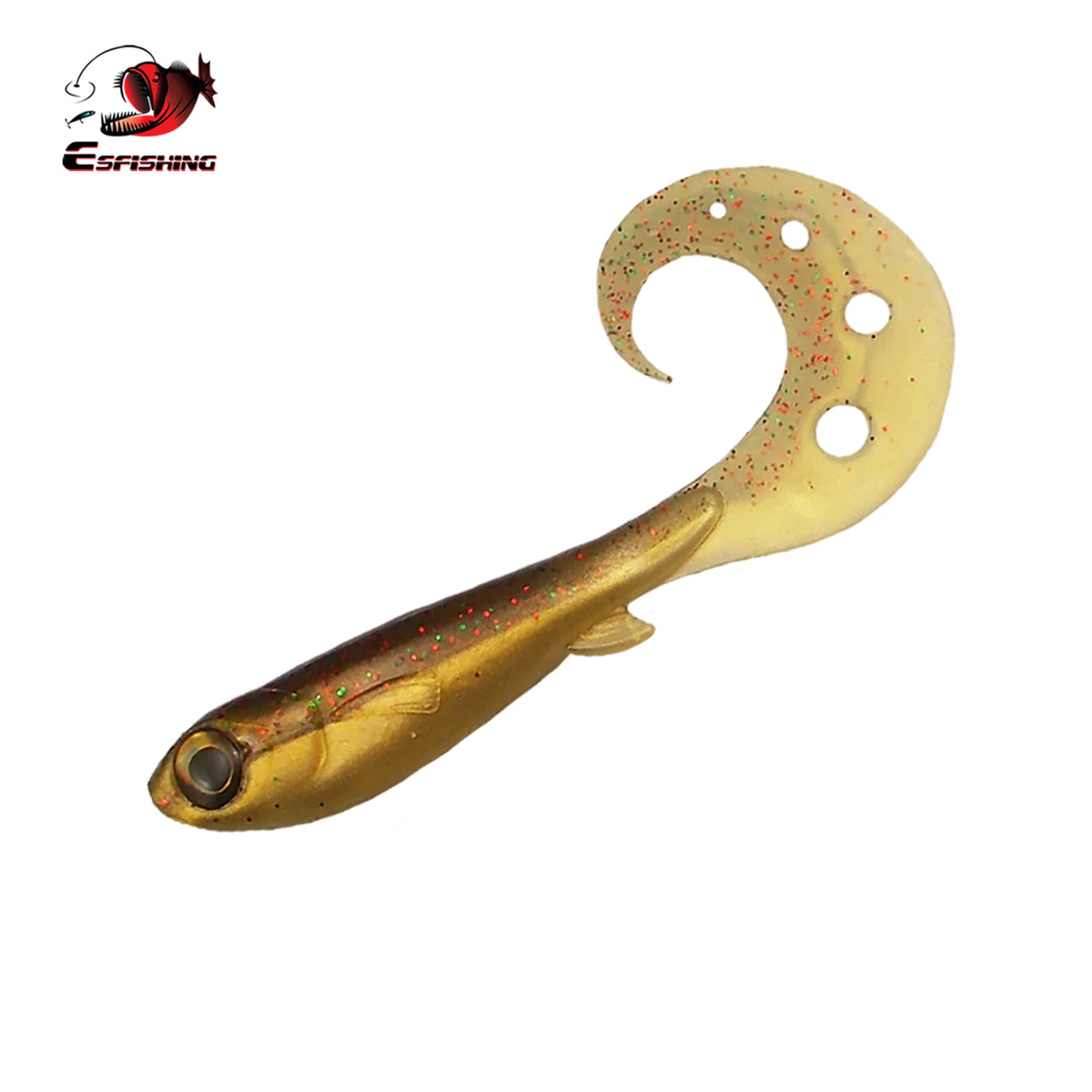 Gold Curly Swimmer Lure For Predator Fish