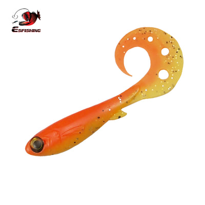 Orange Curly Swimmer Soft Bait