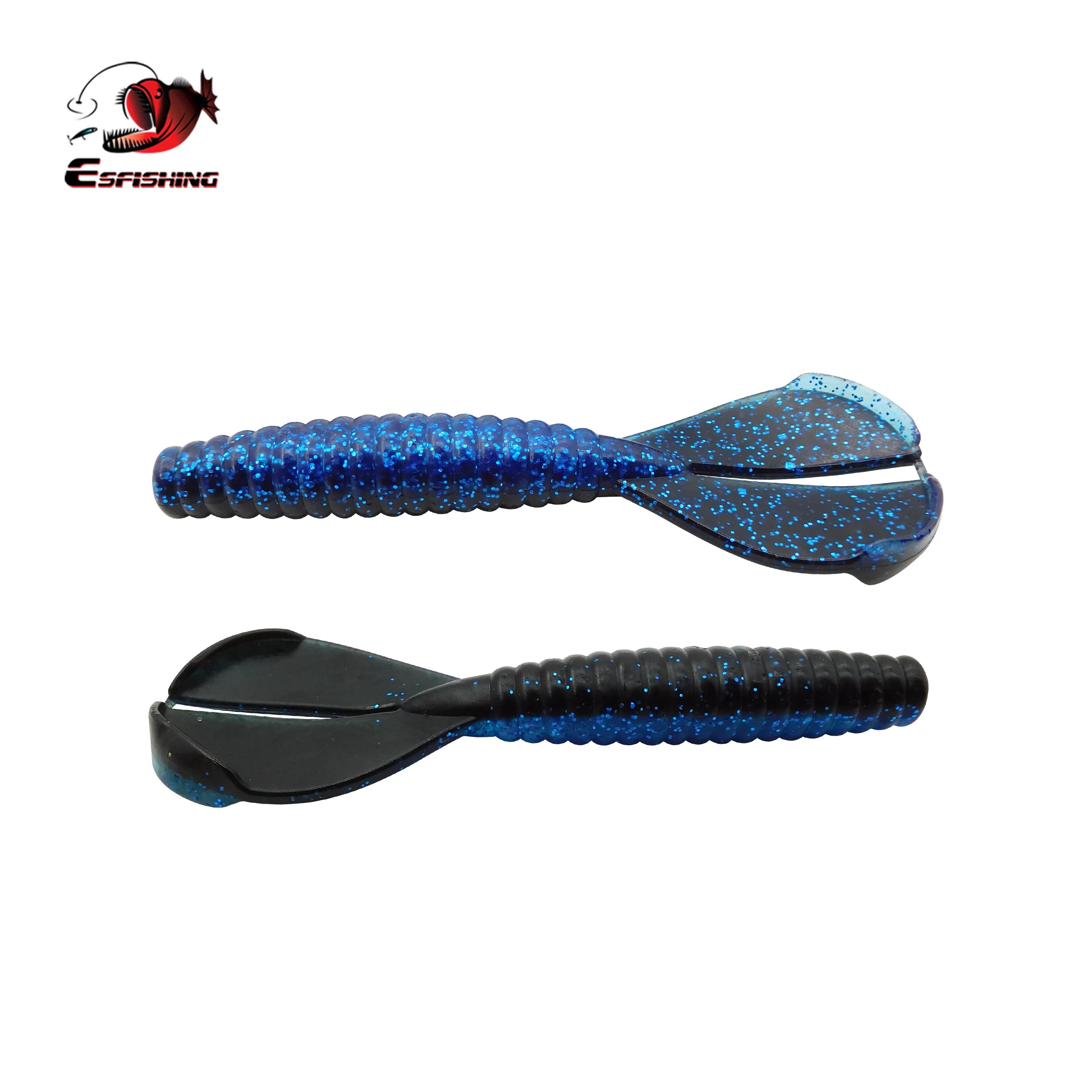 Lot de 16 leurres souples 90mm Double Queue pour Pêche au Black Bass et au Brochet
