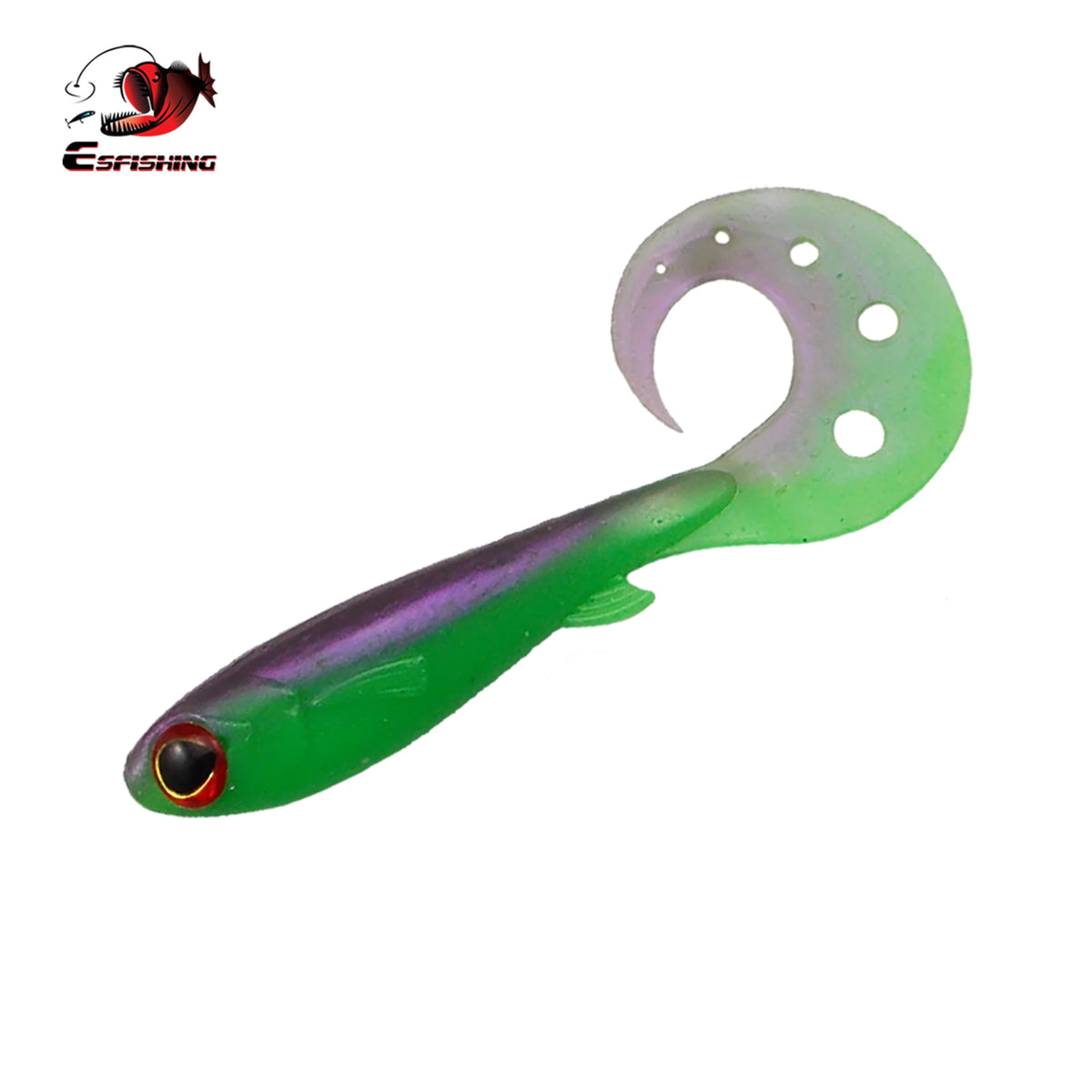 Green Glitter Curly Tail Soft Lure