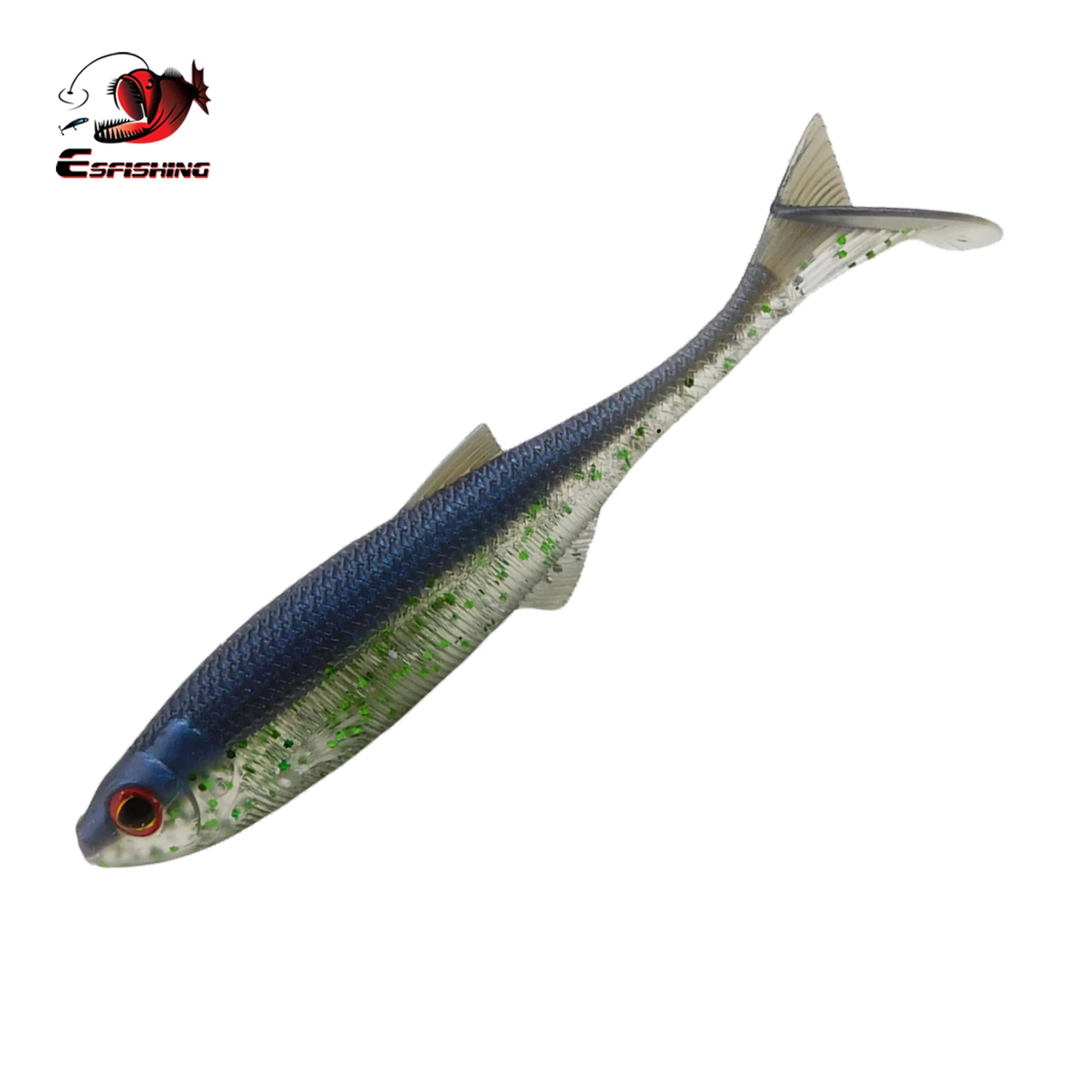 Fin lures with 3D eye for bass fishing 100mm