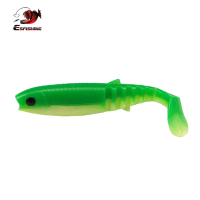 green cannibal paddle tail swimbait for pike and bass fishing 