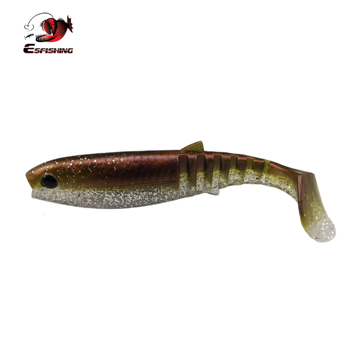 brown soft plastic swimbait for predator fishing Cannibal 6in