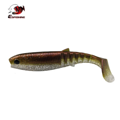 brown soft plastic swimbait for predator fishing Cannibal 6in