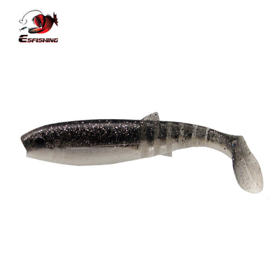 Black paddle tail soft plastic swimbaits for bass pike and walleye
