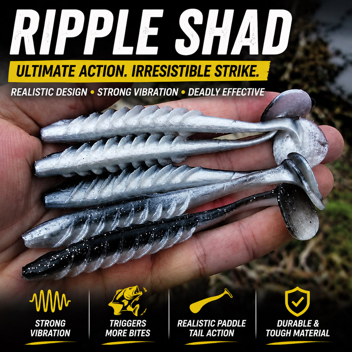 black white Ripple shad swimbait 