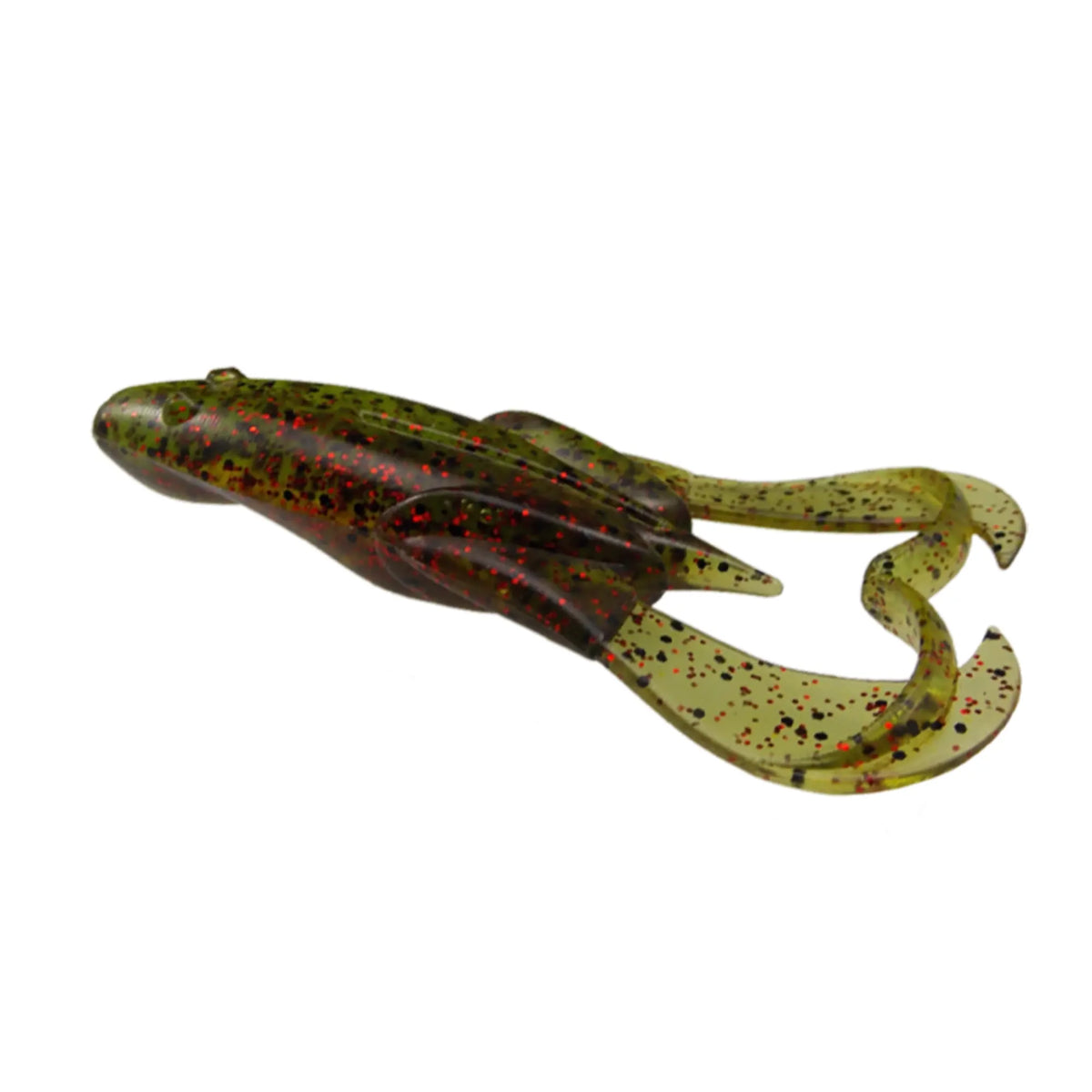 Green pumpkin red plastic frog lures