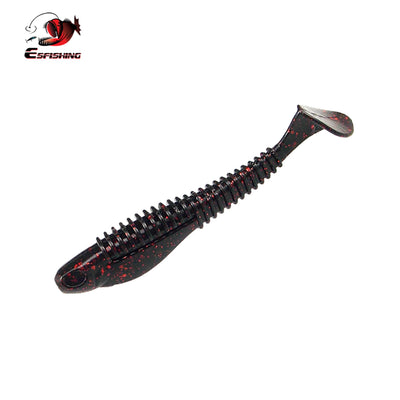 Black red flake 4inch t Tail shad lure