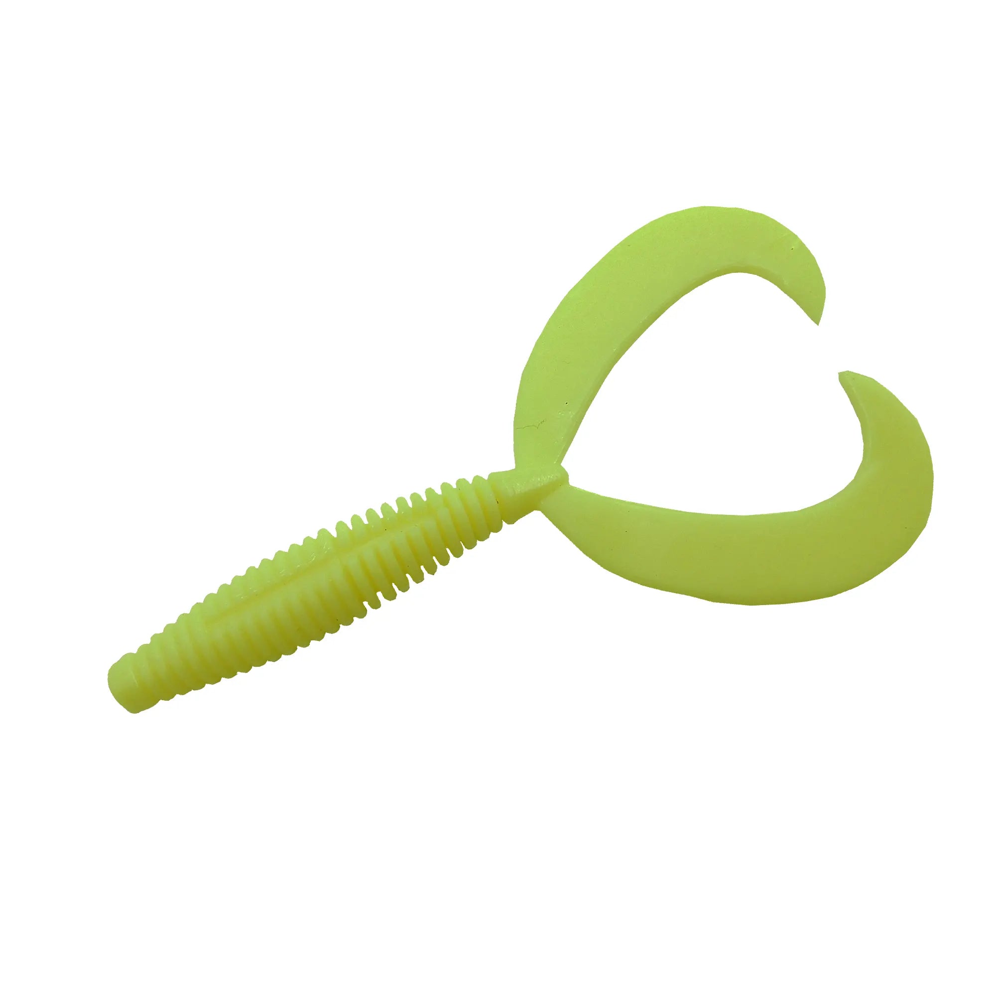 Fluorescent yellow Crappie grubs lure